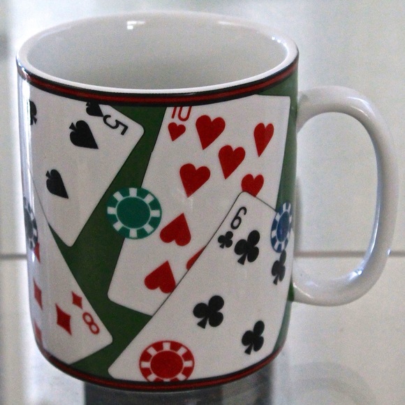 222 FIFTH PLAYING CARDS MUG CUP JUMBO PORCELAIN - Picture 2 of 5